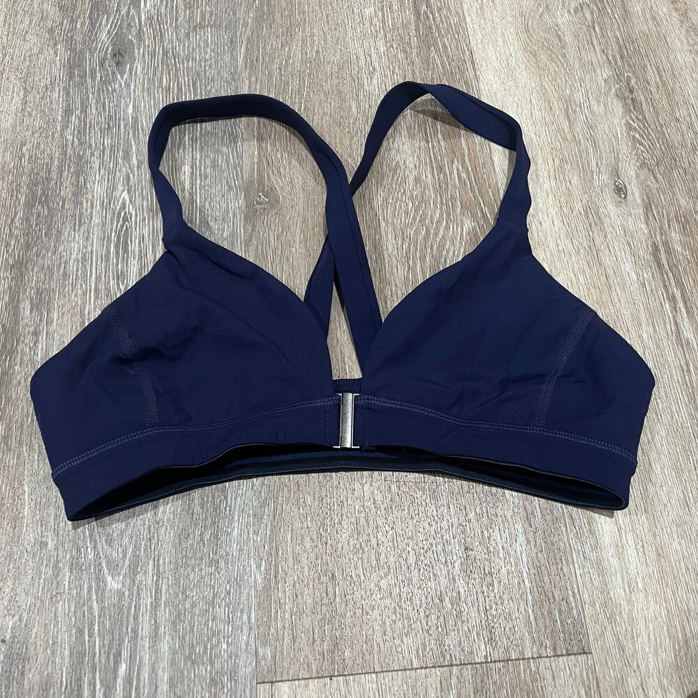 Goop G. Brand Bralette Sport Navy Blue Racerback Bra Size Medium - Picture 2 of 6